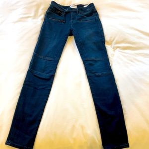 Frame dark denim moto Jean, size 26